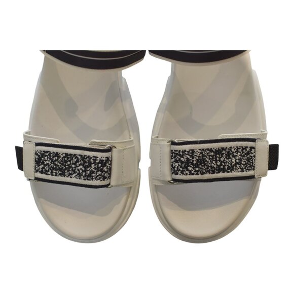 PRADA Cloudbust Logo-Embossed Rubber and Canvas-Trimmed Leather Sandals 37.5 - Picture 4 of 11